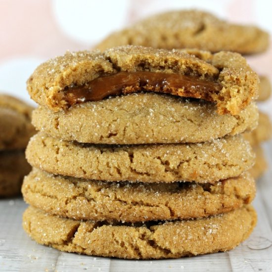 Caramel Stuffed Ginger Cookies