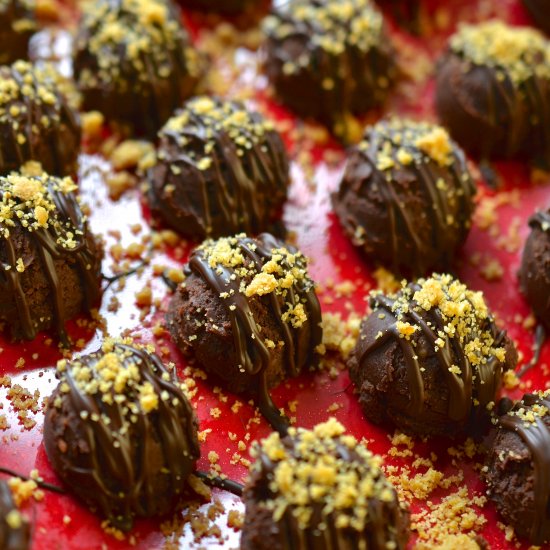 Raspberry & Peanut Butter Truffles