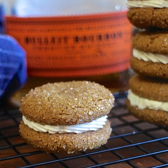 Bourbon Molasses Sandwich Cookies