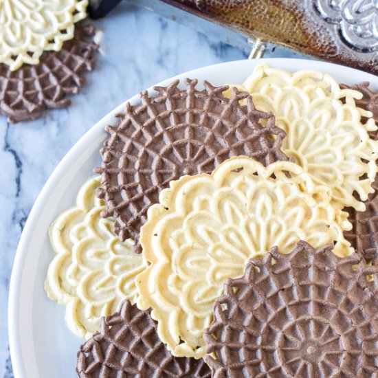 Vanilla and Chocolate Pizzelles