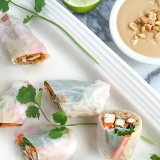 Pad Thai Roll-Ups + Peanut Sauce