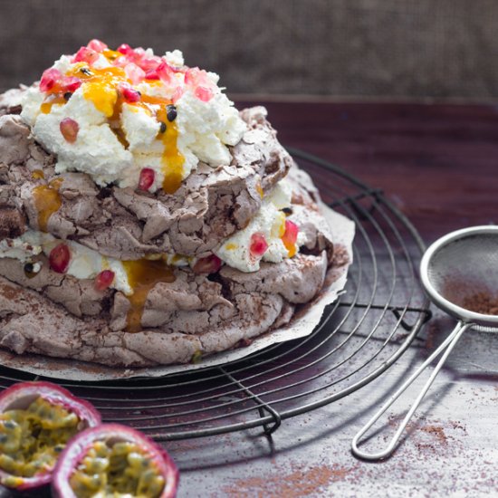 Chocolate Christmas Pavlova