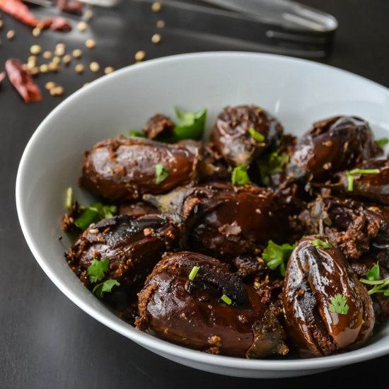 Masala Stuffed Baby Eggplant