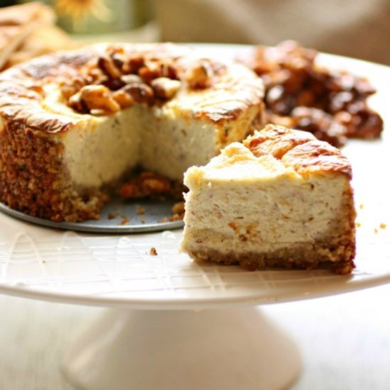 Savory Cheesecake w/ Honeyed Walnuts