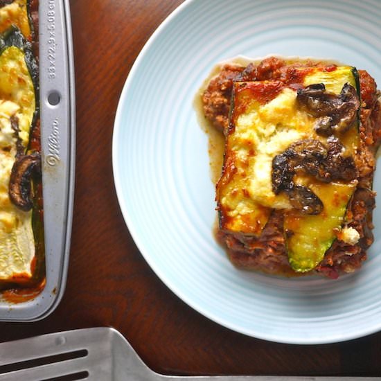 Zucchini Lasagna with Meat Sauce