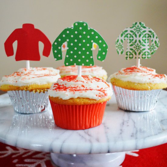 Ugly Sweater Eggnog Cupcakes