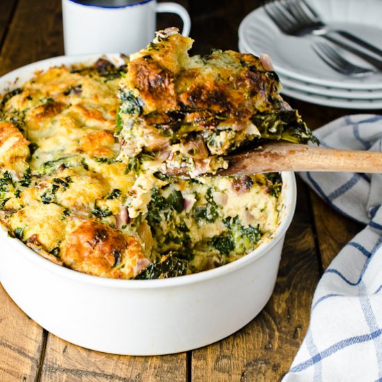 Gruyère White Cheddar & Kale Strata