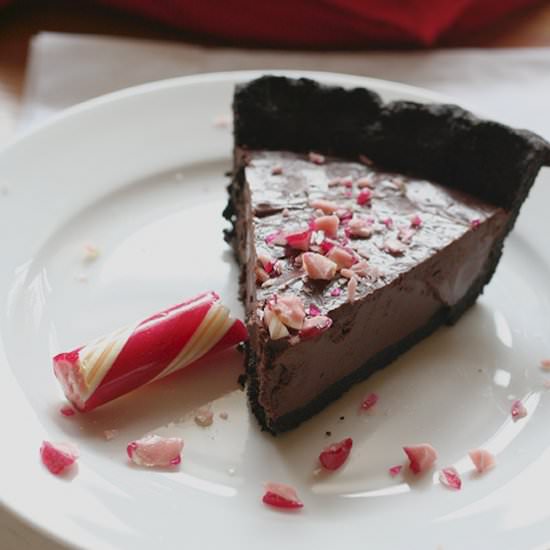 Chocolate Peppermint Ganache Pie