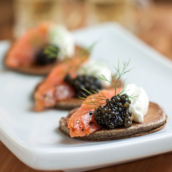 Quick Buckwheat Blini with Caviar