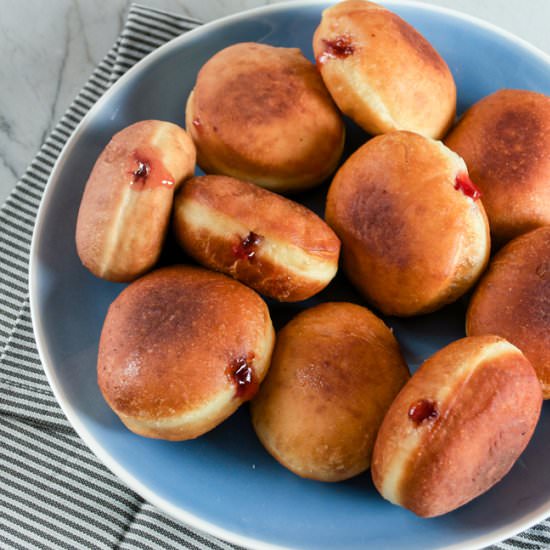 Jelly-Stuffed Challah Doughnuts