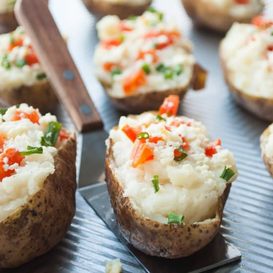 Garlic Mashed Twice Baked Potatoes