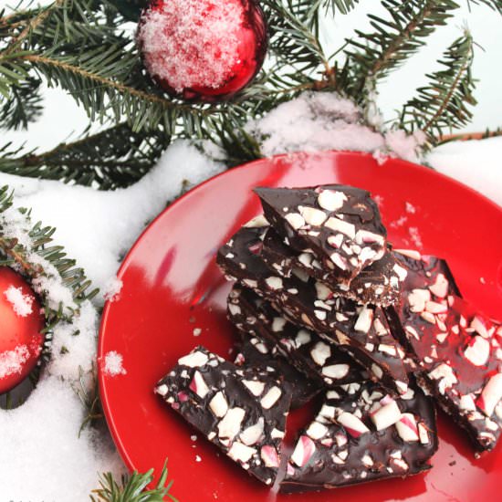 Candy Cane Carob Bark (Vegan, GF)