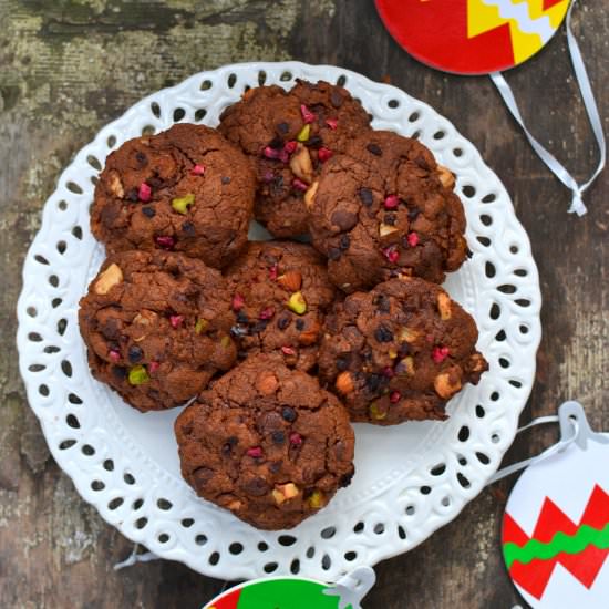 Outrageous Choc Fruit & Nut Cookies