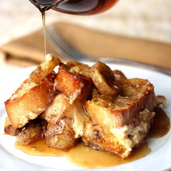 Caramel Banana Baked French Toast