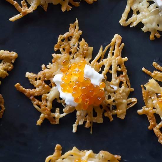 Parmesan Crisps with Caviar