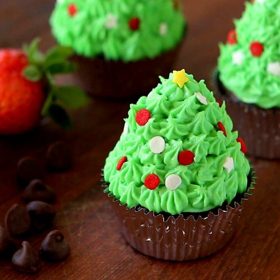 Christmas Tree Cupcakes