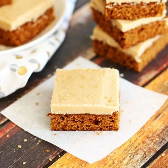 Gingerbread Bars w/ Maple Frosting