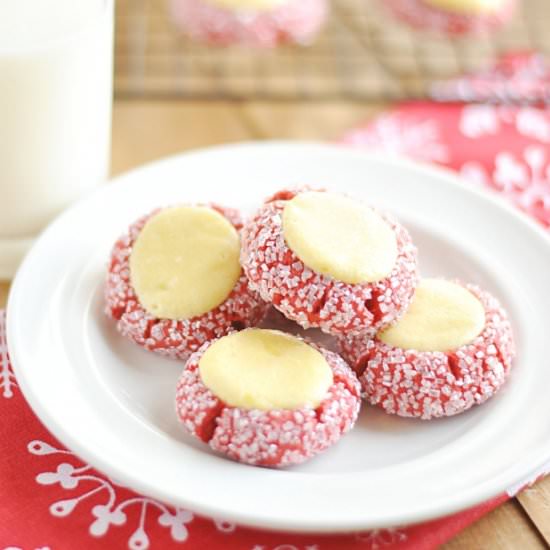 Red Velvet Cream Cheese Thumbprints