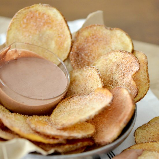 Churro Chips with Mexican Chocolate