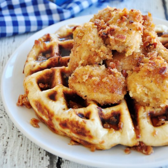 Fried Chicken Waffles With Bacon