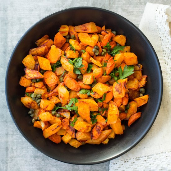 Harissa Roasted Root Vegetables