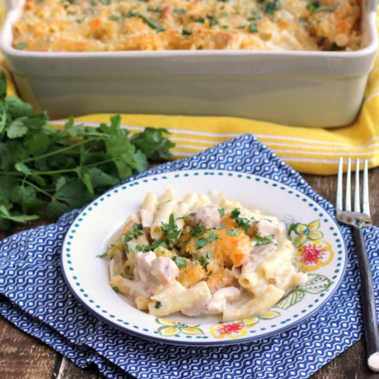 Chicken Suiza Pasta Bake