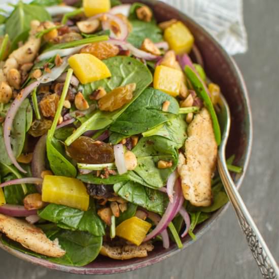 Spinach Salad & Toasted Pita