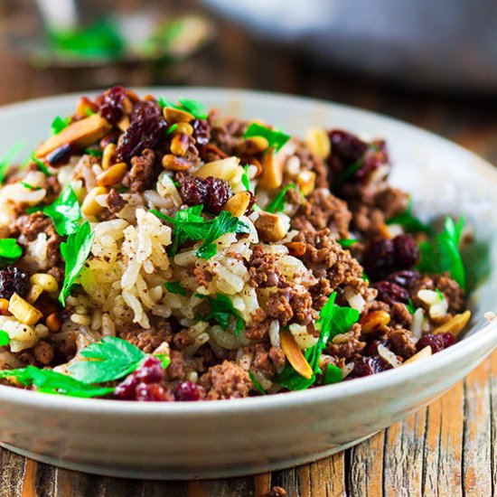 Hashweh Rice w/ Beef, Nuts & Raisin