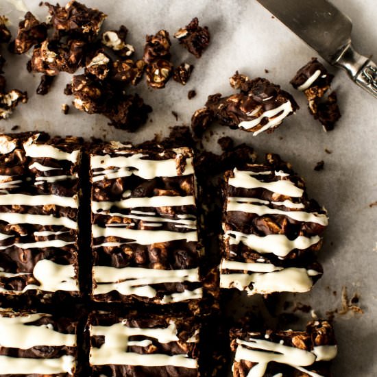 Chocolate Popcorn Slice