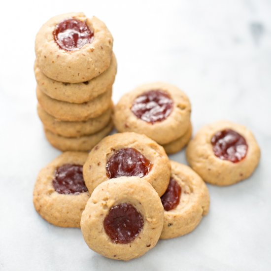 Pecan Jam Thumbprint cookies