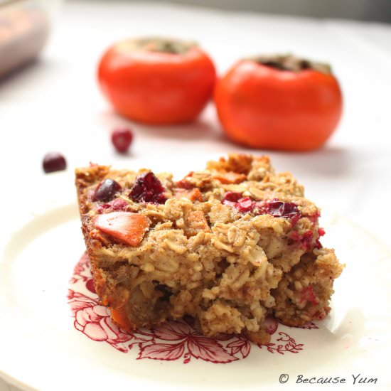 Persimmon & Cranberry Baked Oatmeal