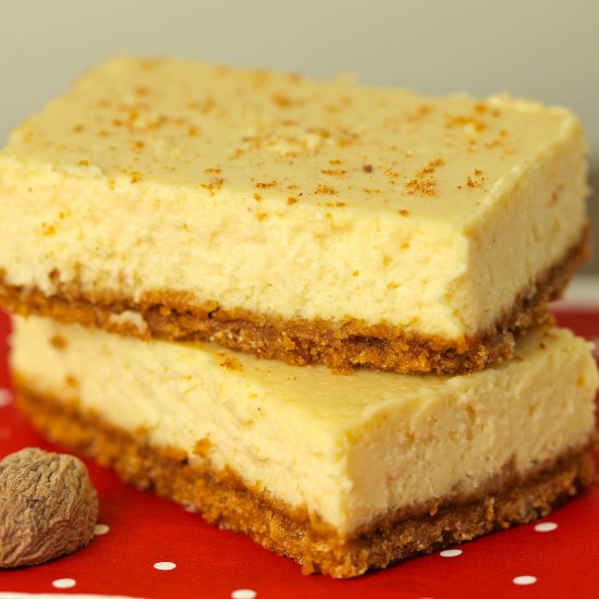 Eggnog Cheesecake Bars