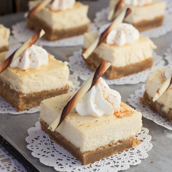 Eggnog Cheesecake Squares