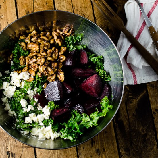 Roasted Beet and Kale Salad