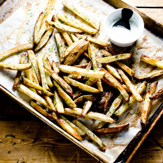 Garlic Dill French Fries with Lemon