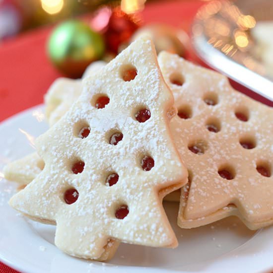 Raspberry Filled Christmas Trees