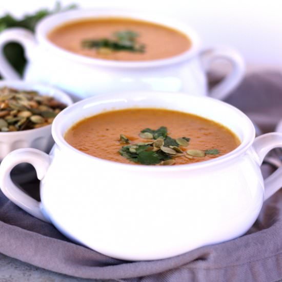 Coconut Pumpkin Thai Soup with Roas