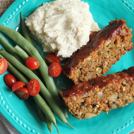 Lentil Loaf with Smokey BBQ Sauce