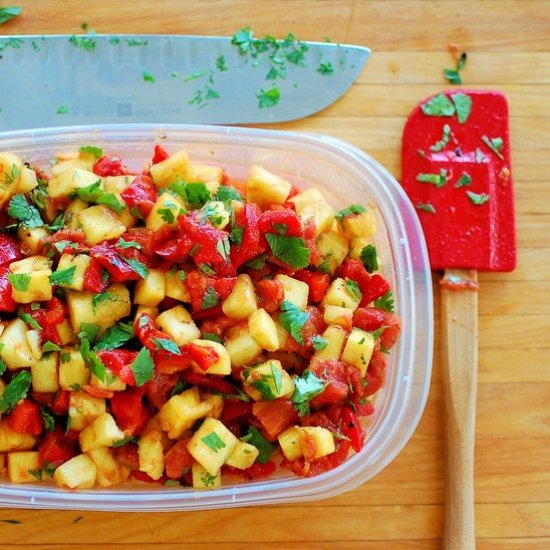 Pineapple roasted pepper salsa