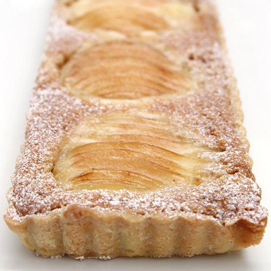 Pear tart with hazelnut frangipane