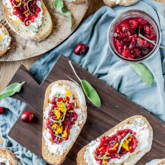 Cranberry-Sage Crostini