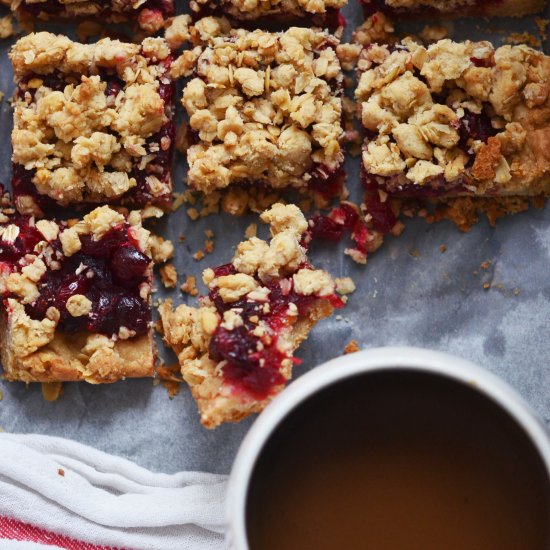 Cranberry Orange Shortbread Bars