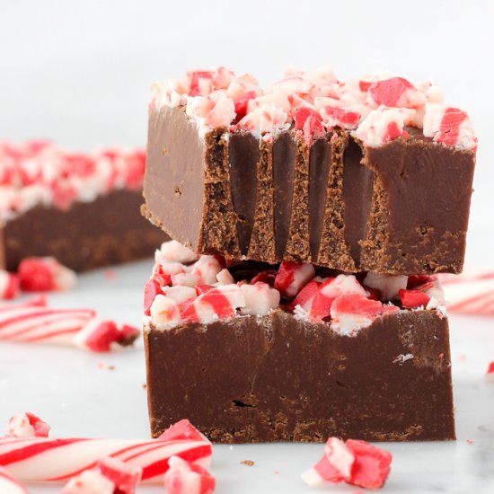 Dark Chocolate Peppermint Fudge