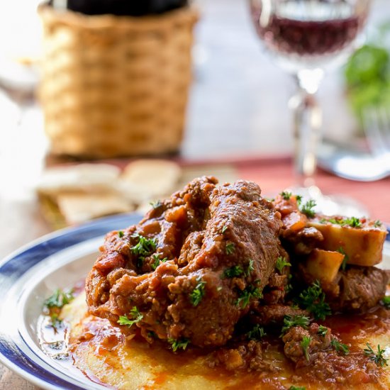 Osso Bucco in Red Wine with Polenta