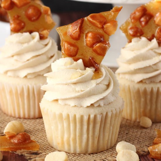 Baileys Macadamia Brittle Cupcakes