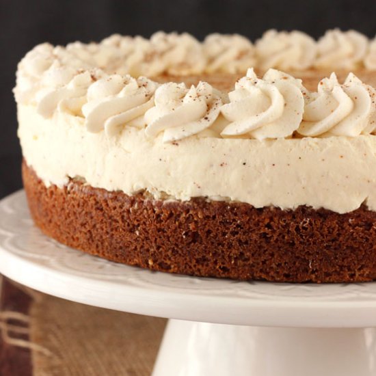 Eggnog Spice Blondie Cheesecake