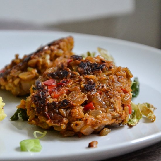 Green Spelt Patty with Cabbage