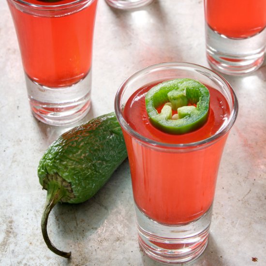 Strawberry Jalapeno Jello Shot