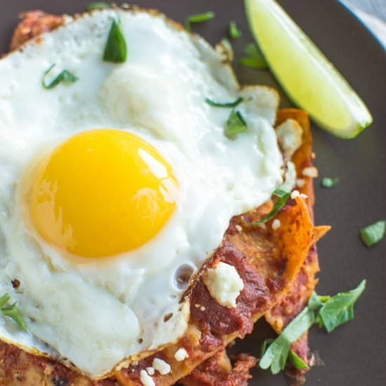 Chilaquiles with Fried Eggs