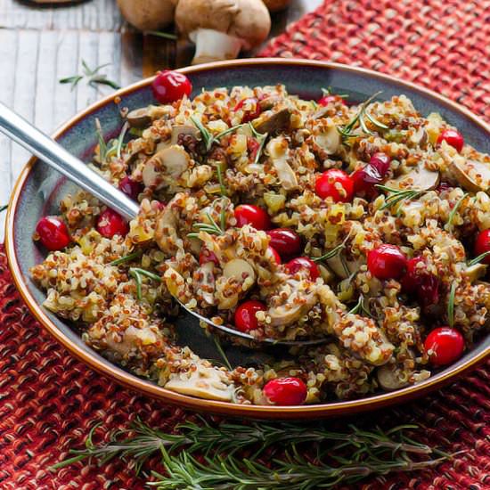 Mushroom Rosemary Quinoa Stuffing